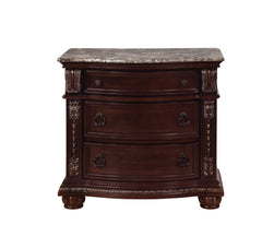 Stanley Cherry Brown Nightstand w/ Marble Top - Ornate Home