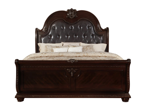 Stanley Cherry Brown Sleigh Bedroom Set - Ornate Home