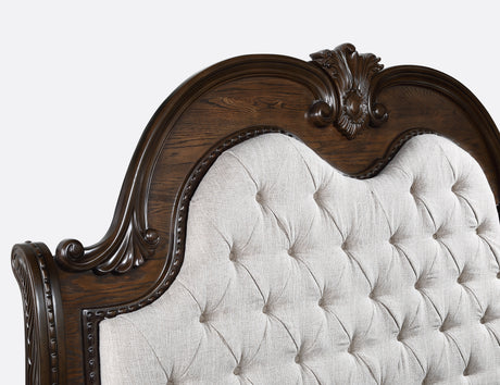 Stanley Coffee Brown King Upholstered Sleigh Bed - Ornate Home