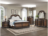 Stanley Coffee Brown Upholstered Sleigh Bedroom Set - Ornate Home