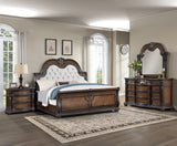 Stanley Coffee Brown Upholstered Sleigh Bedroom Set - Ornate Home