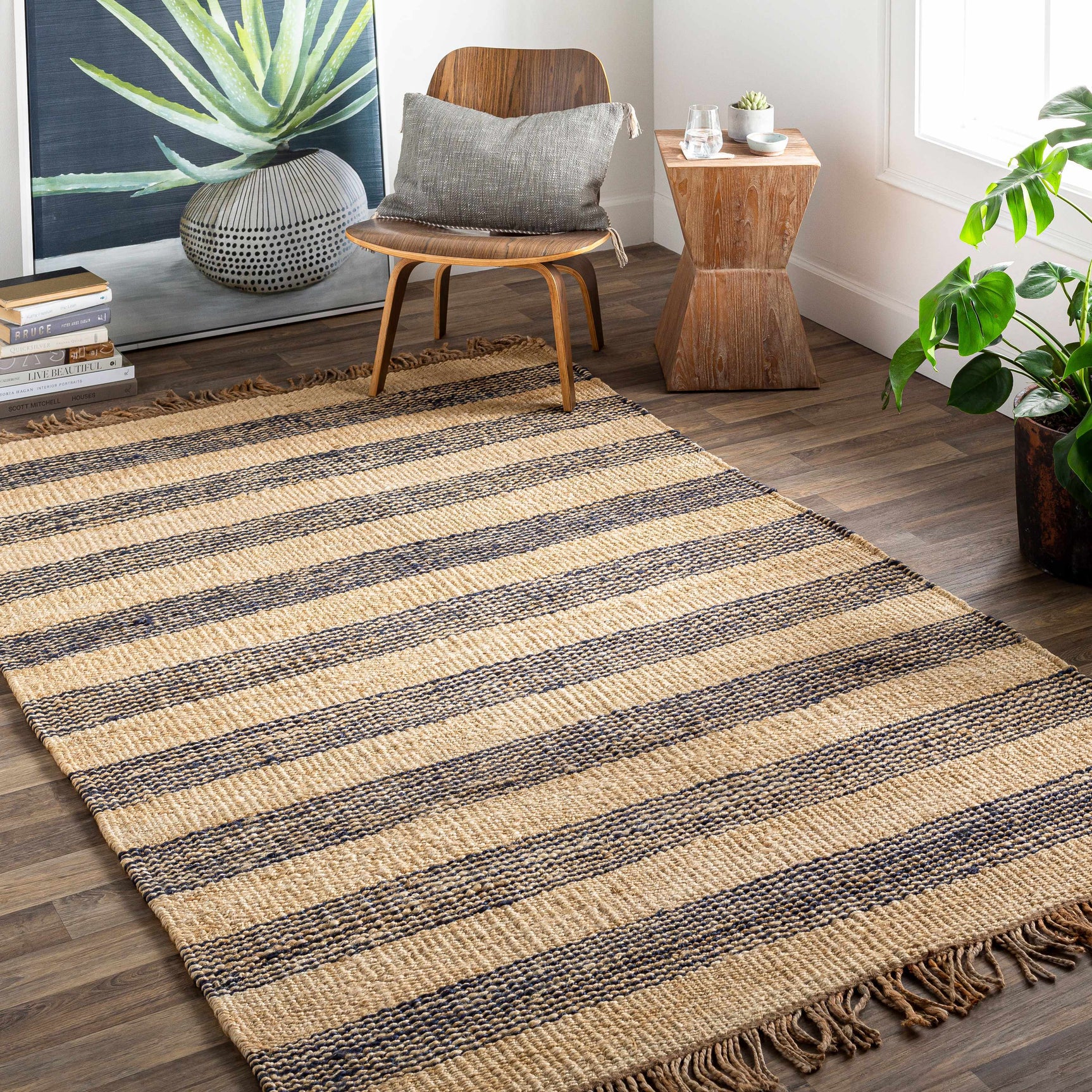 Stapleford Striped Jute Carpet - Clearance - Ornate Home