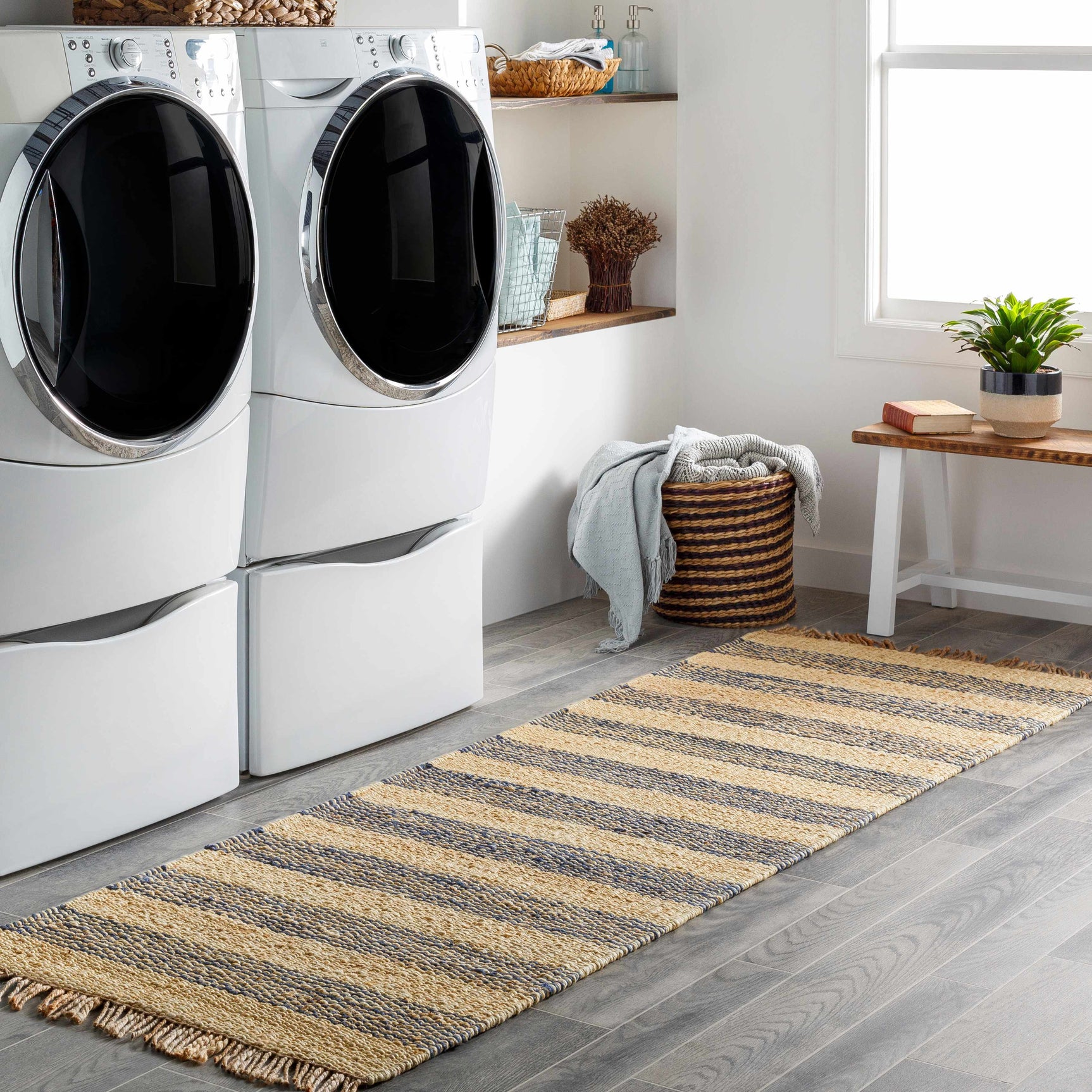 Stapleford Striped Jute Carpet - Clearance - Ornate Home
