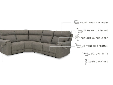 Starbot Fossil 4-Piece Power Reclining Sectional - Ornate Home