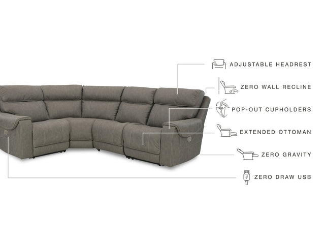 Starbot Fossil 4-Piece Power Reclining Sectional - Ornate Home