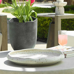 Stardust Ripple White Indoor-Outdoor Bowl - Ornate Home
