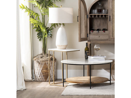 Stardust White/Gold C-Table - Ornate Home