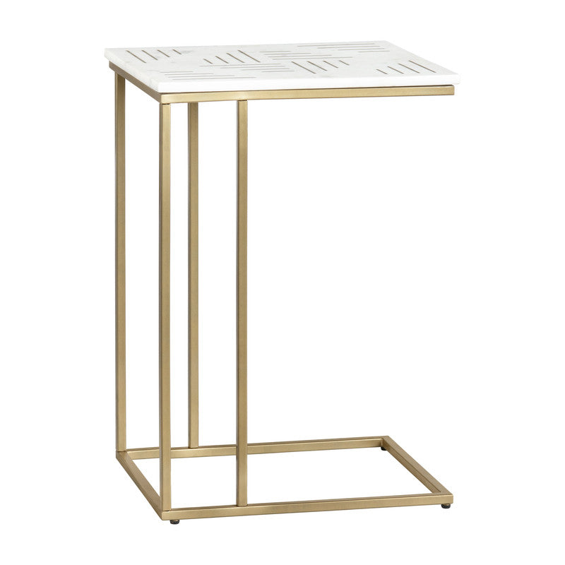 Stardust White/Gold C-Table - Ornate Home