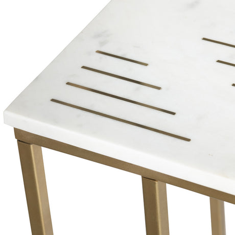 Stardust White/Gold C-Table - Ornate Home