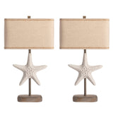 Starfish White/Brown Table Lamp (Set of 2) - Ornate Home