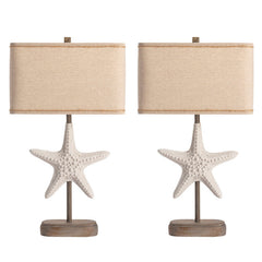 Starfish White/Brown Table Lamp (Set of 2) - Ornate Home