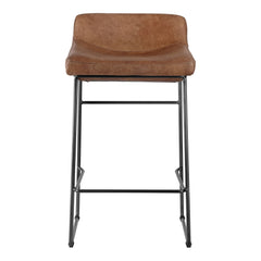 Starlet Brown Leather Counter Stool (Set of 2) - Ornate Home
