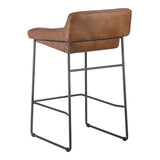 Starlet Brown Leather Counter Stool (Set of 2) - Ornate Home