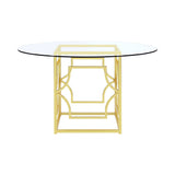 Starlight Brass Square & Round Glass Top Dining Table - Ornate Home