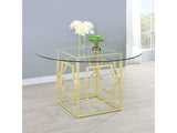 Starlight Brass Square & Round Glass Top Dining Table - Ornate Home