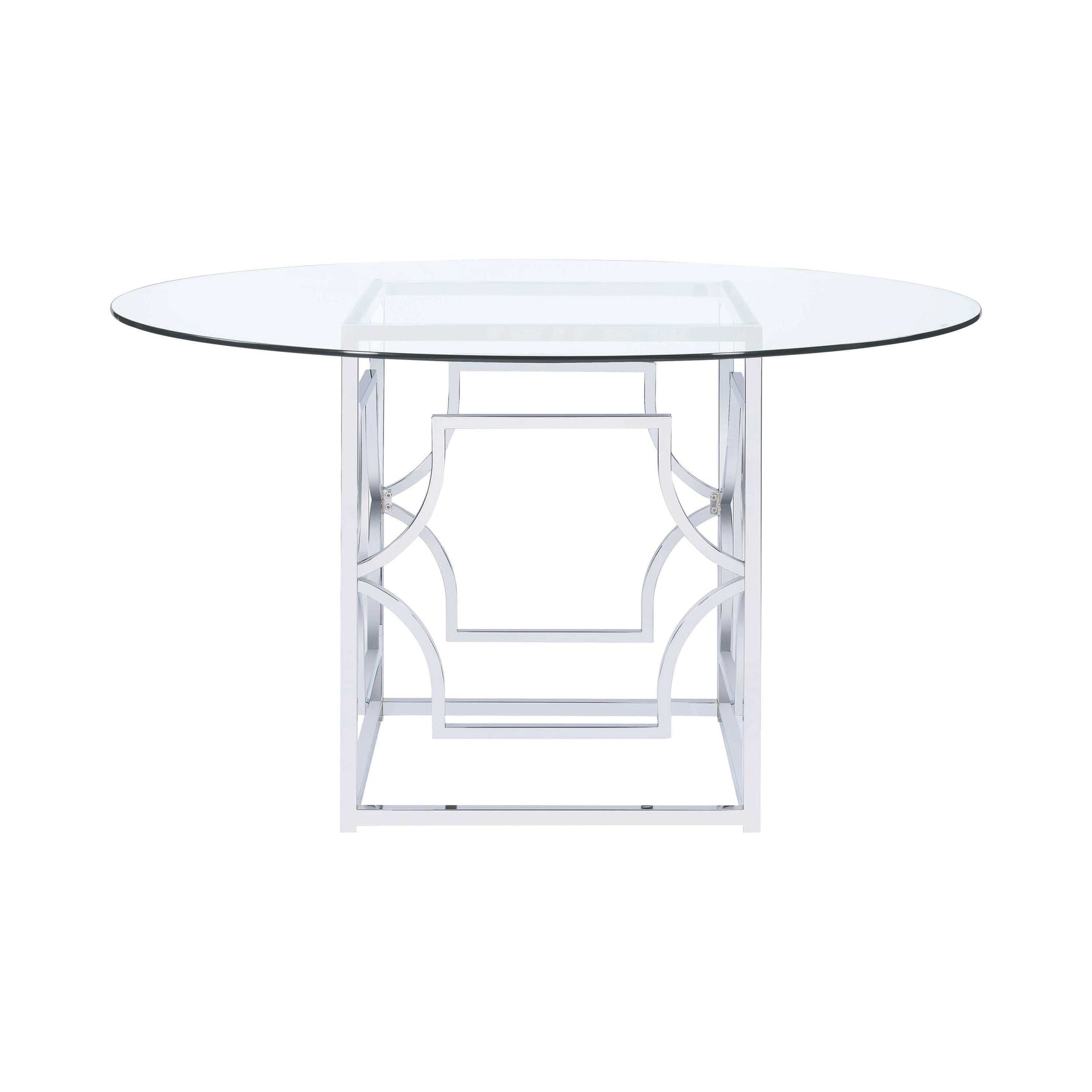Starlight Chrome Square & Round Glass Top Dining Table - Ornate Home
