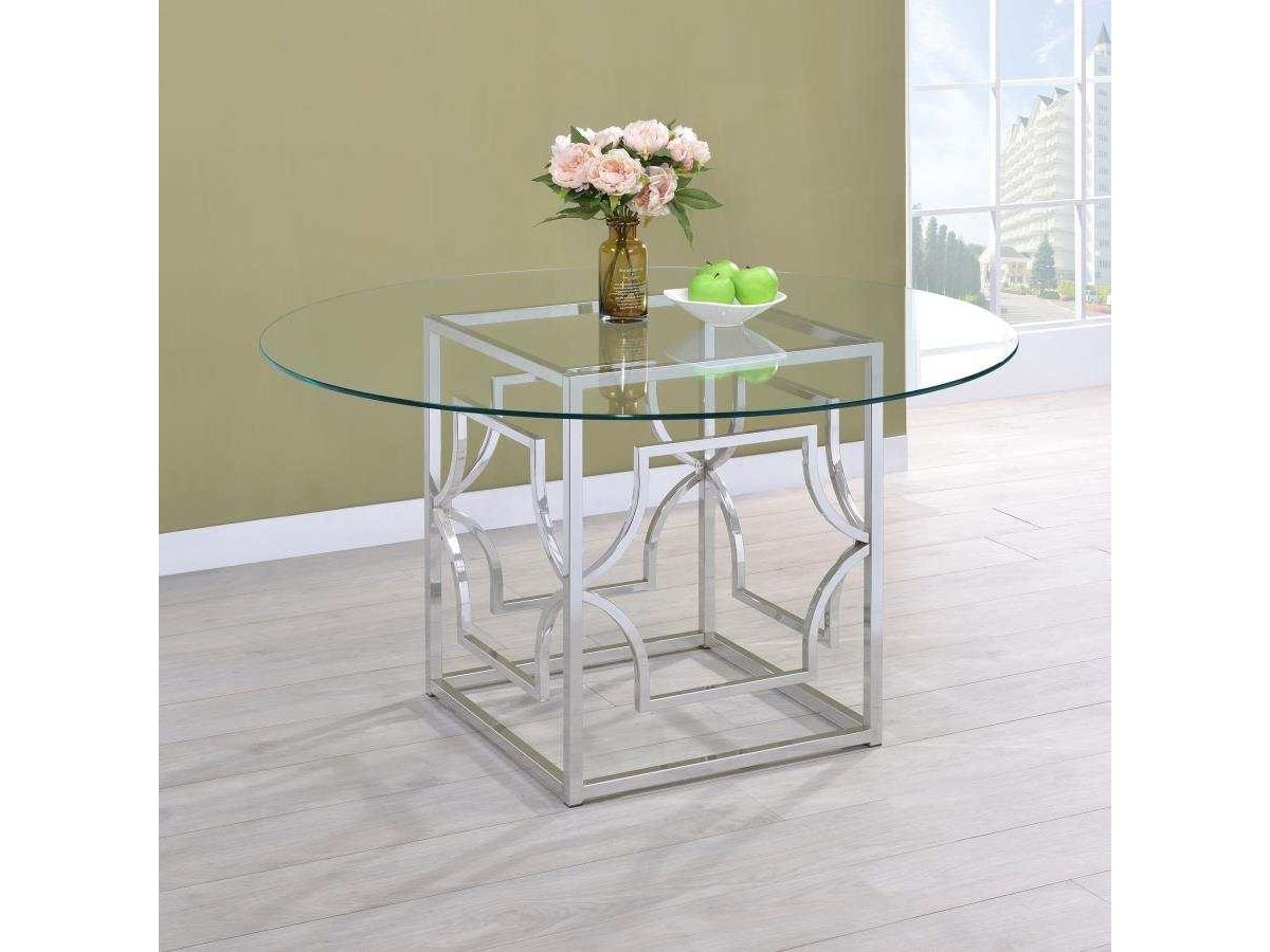 Starlight Chrome Square & Round Glass Top Dining Table - Ornate Home