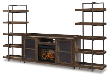 Starmore Black 3-Piece Wall Unit with Electric Fireplace - Ornate Home