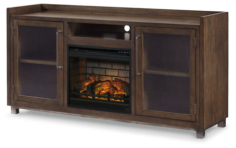 Starmore Black 70" TV Stand w/ Electric Fireplace - Ornate Home