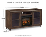 Starmore Black 70" TV Stand w/ Electric Fireplace - Ornate Home