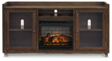Starmore Black 70" TV Stand w/ Electric Fireplace - Ornate Home
