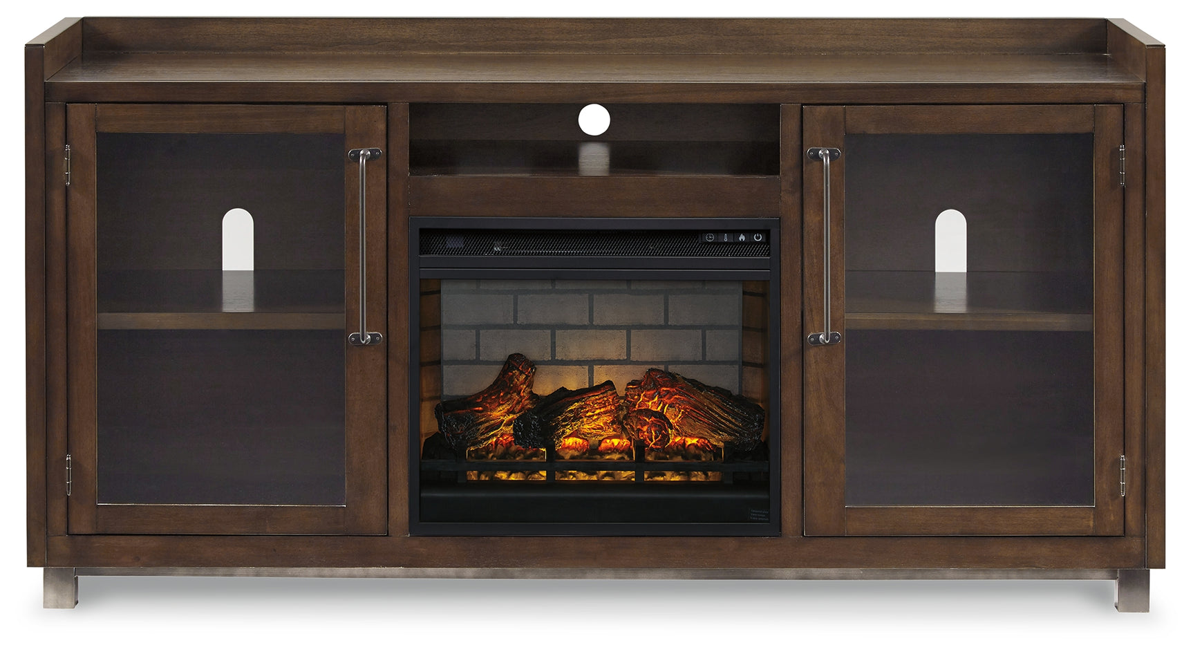 Starmore Black 70" TV Stand w/ Electric Fireplace - Ornate Home
