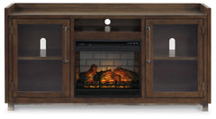 Starmore Black 70" TV Stand w/ Electric Fireplace - Ornate Home