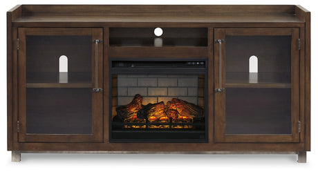 Starmore Black 70" TV Stand w/ Electric Fireplace - Ornate Home