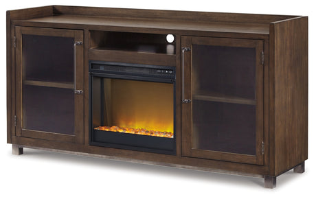 Starmore Black 70" TV Stand with Electric Fireplace - Ornate Home