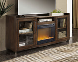 Starmore Black 70" TV Stand with Electric Fireplace - Ornate Home