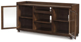 Starmore Black 70" TV Stand with Electric Fireplace - Ornate Home