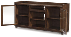 Starmore Black 70" TV Stand with Electric Fireplace - Ornate Home