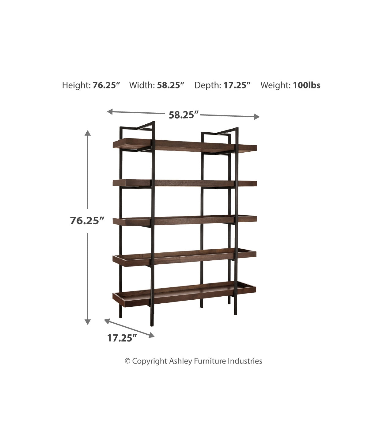 Starmore Brown 76" Bookcase (Online Special Price) - Ornate Home