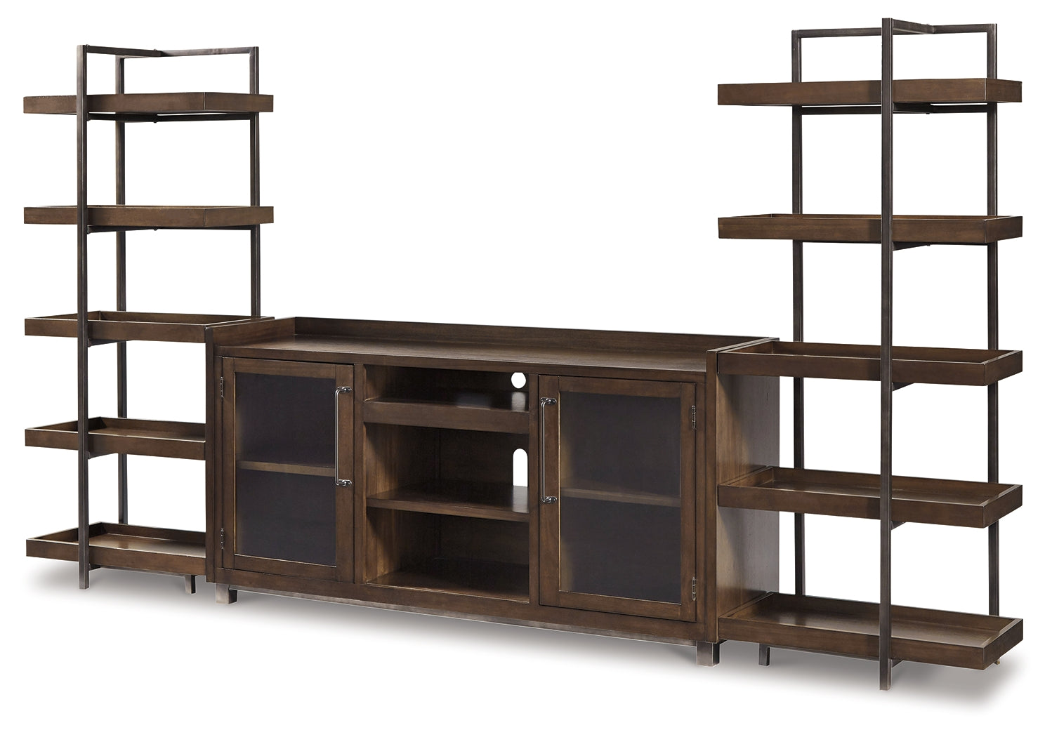 Starmore Brown/Gunmetal 3-Piece Entertainment Center - Ornate Home