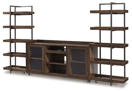 Starmore Brown/Gunmetal 3-Piece Entertainment Center - Ornate Home