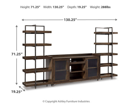 Starmore Brown/Gunmetal 3-Piece Entertainment Center - Ornate Home