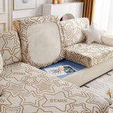Starry Sky Jacquard Fleece Stretchable Non-Slip Cushion Covers Furniture Covers for L-Shaped Couch - Ornate Home