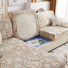 Starry Sky Jacquard Fleece Stretchable Non-Slip Cushion Covers Furniture Covers for L-Shaped Couch - Ornate Home