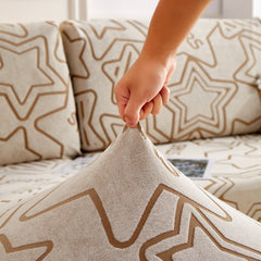 Starry Sky Jacquard Fleece Stretchable Non-Slip Cushion Covers Furniture Covers for L-Shaped Couch - Ornate Home