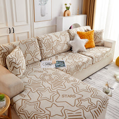 Starry Sky Jacquard Fleece Stretchable Non-Slip Cushion Covers Furniture Covers for L-Shaped Couch - Ornate Home