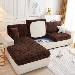 Starry Sky Jacquard Fleece Stretchable Non-Slip Cushion Covers Furniture Covers for L-Shaped Couch - Ornate Home