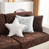 Starry Sky Jacquard Fleece Stretchable Non-Slip Cushion Covers Furniture Covers for L-Shaped Couch - Ornate Home