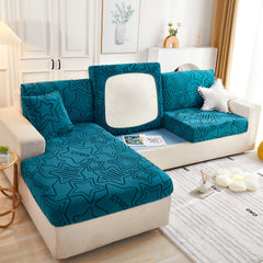 Starry Sky Jacquard Fleece Stretchable Non-Slip Cushion Covers Furniture Covers for L-Shaped Couch - Ornate Home