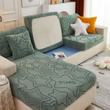 Starry Sky Jacquard Fleece Stretchable Non-Slip Cushion Covers Furniture Covers for L-Shaped Couch - Ornate Home