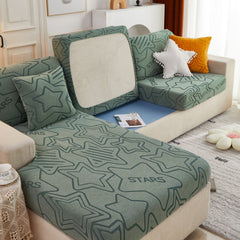 Starry Sky Jacquard Fleece Stretchable Non-Slip Cushion Covers Furniture Covers for L-Shaped Couch - Ornate Home