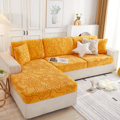 Starry Sky Jacquard Fleece Stretchable Non-Slip Cushion Covers Furniture Covers for L-Shaped Couch - Ornate Home