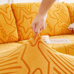 Starry Sky Jacquard Fleece Stretchable Non-Slip Cushion Covers Furniture Covers for L-Shaped Couch - Ornate Home