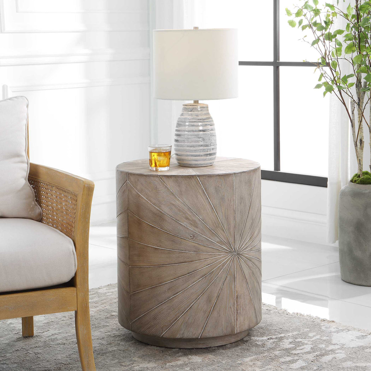 Starshine Gray Wooden Side Table - Ornate Home