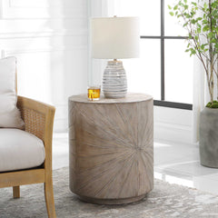 Starshine Gray Wooden Side Table - Ornate Home