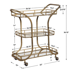 Stassi Gold Serving Cart - Ornate Home